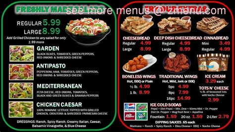 blackjack pizza menu.